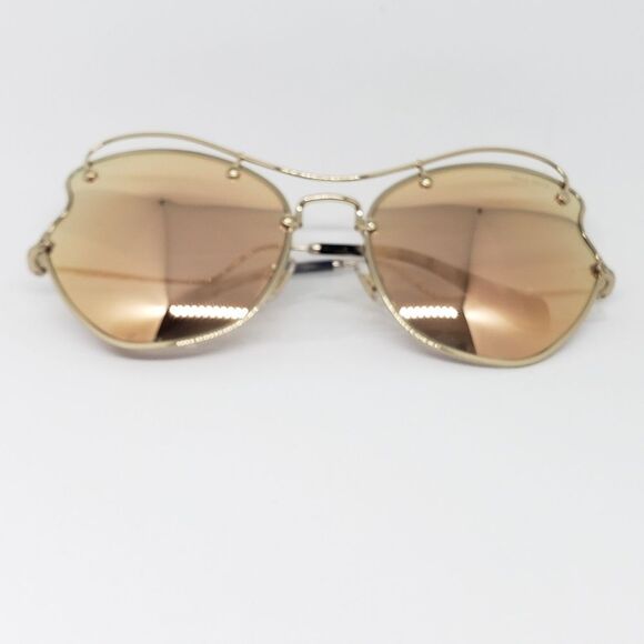 Miu Miu Sunglasses Pink/Gold Mirror - Picture 5 of 6